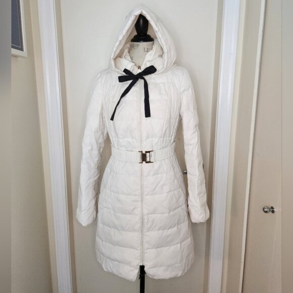 Tahari white stitched puffer coat - Picture 1 of 5